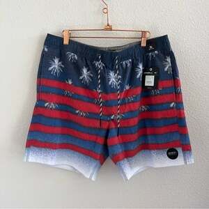 NWT O'Neill Sarfin Volley Shorts Board Shorts Trunks Swim Tropical Flag XL